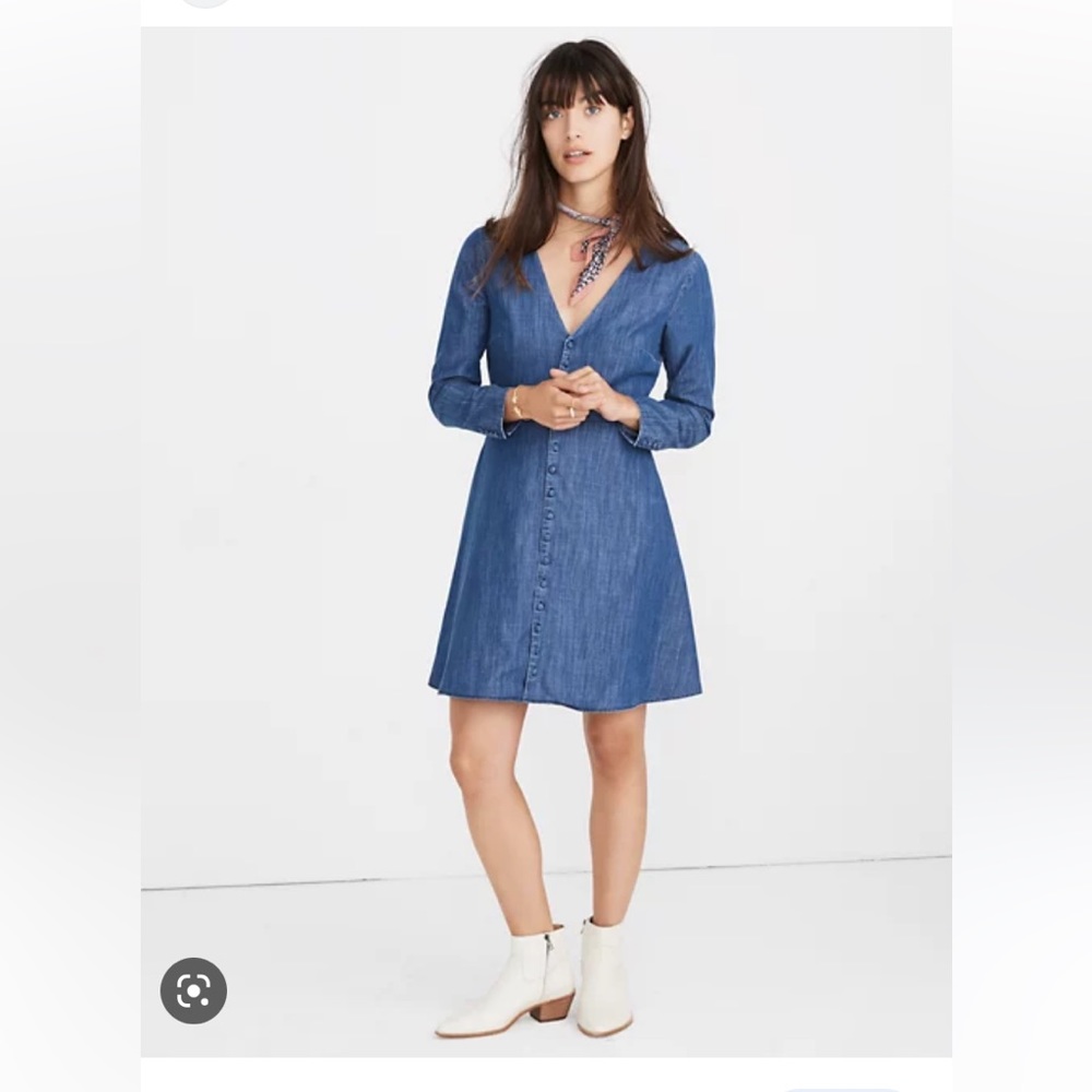Madewell Lilyblossom Denim Long sleeve Dress